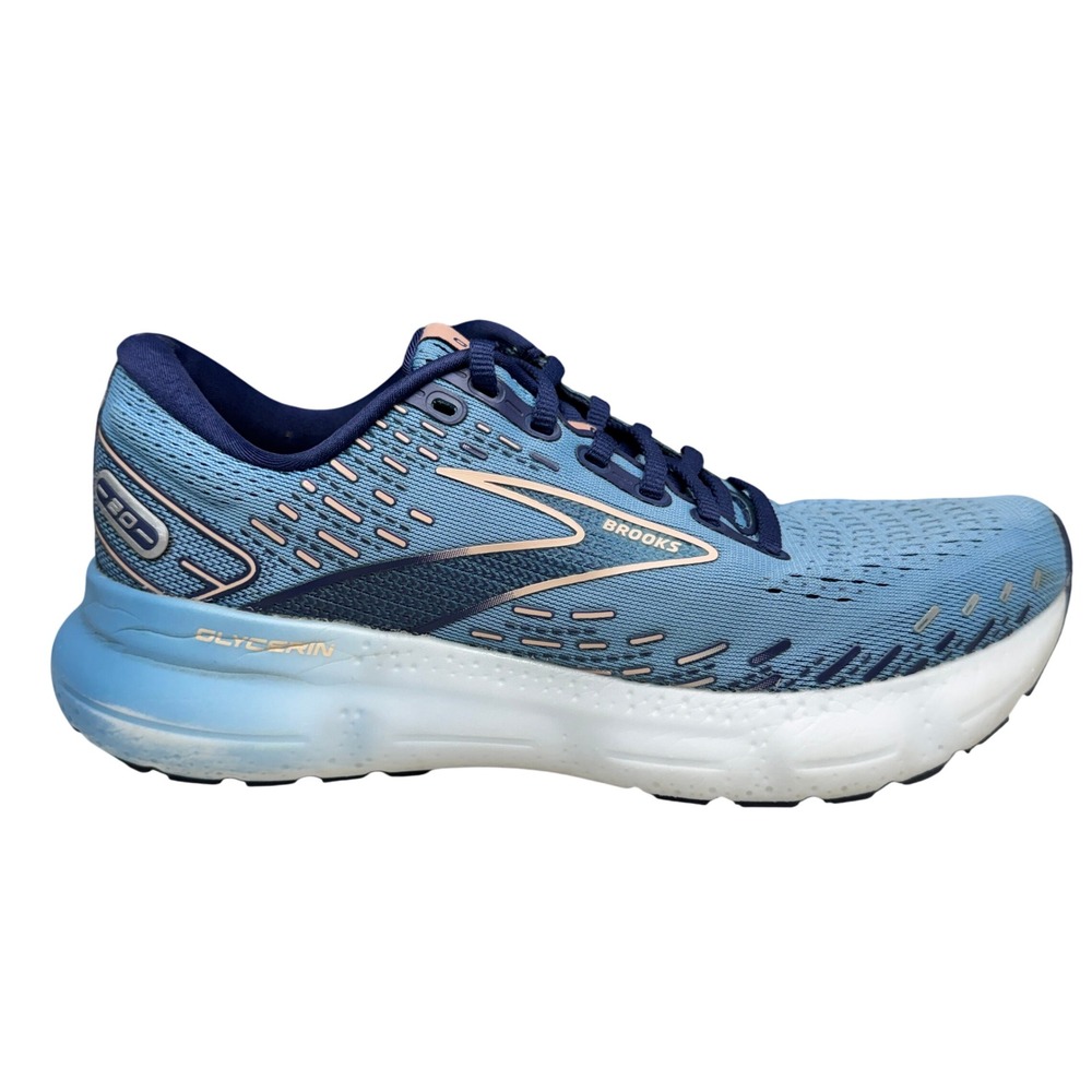 Brooks Glycerin 20 Running Shoes Womens Size 8 Blue Low Top Athletic Running